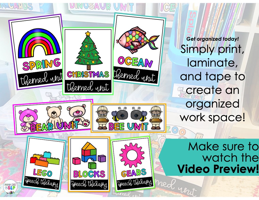 Office Organization Labels for speech therapy preview page 8