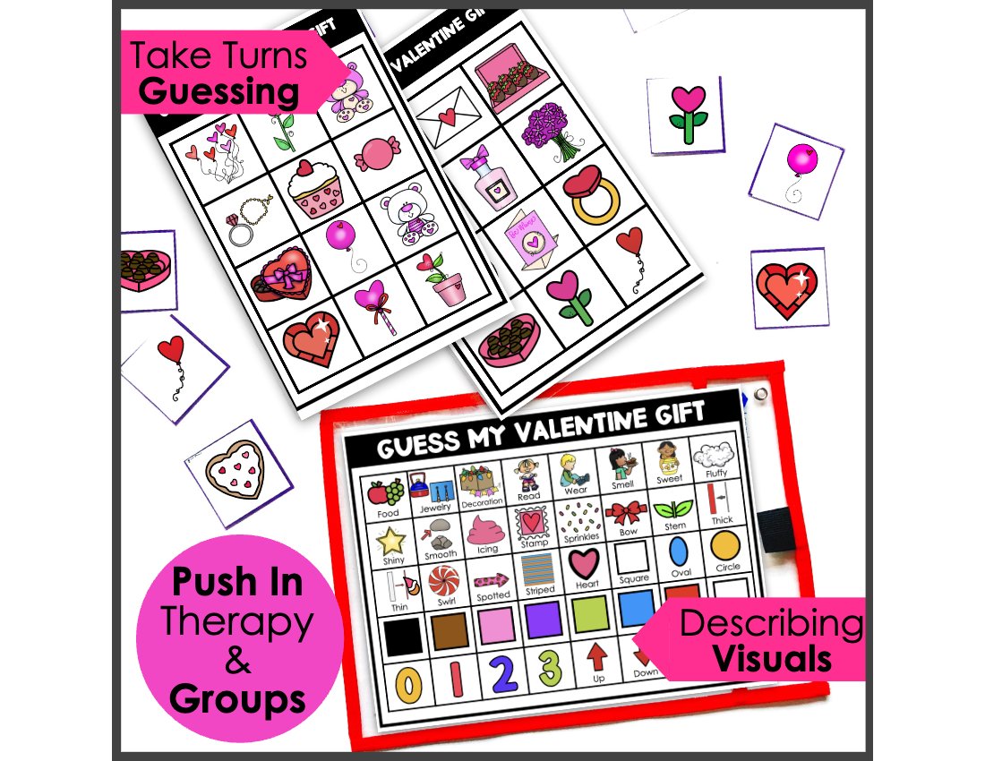 Valentine's Day Describing Game for speech therapy preview page 2