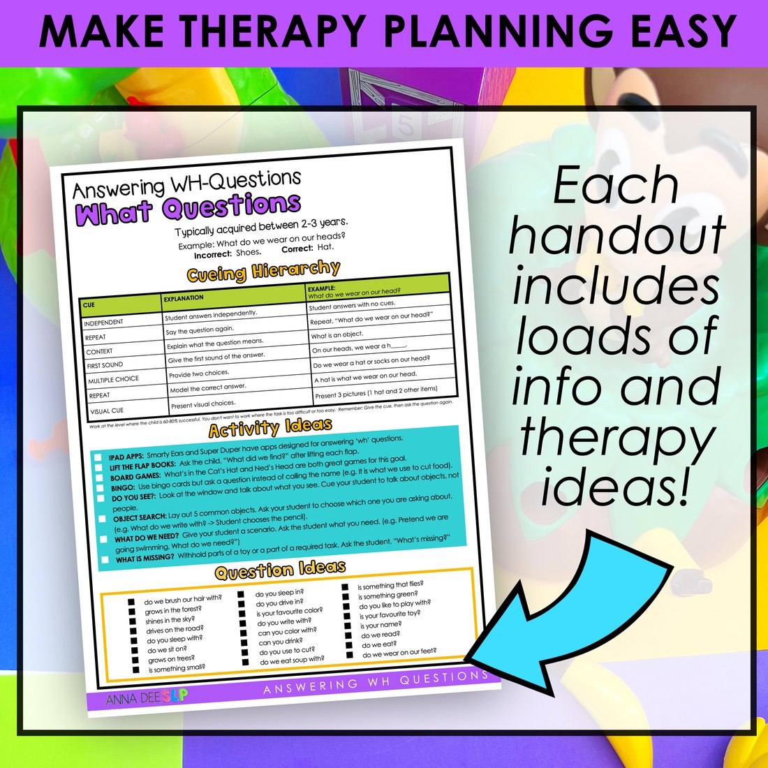 Play Based Handouts Bundle for speech therapy – image 2