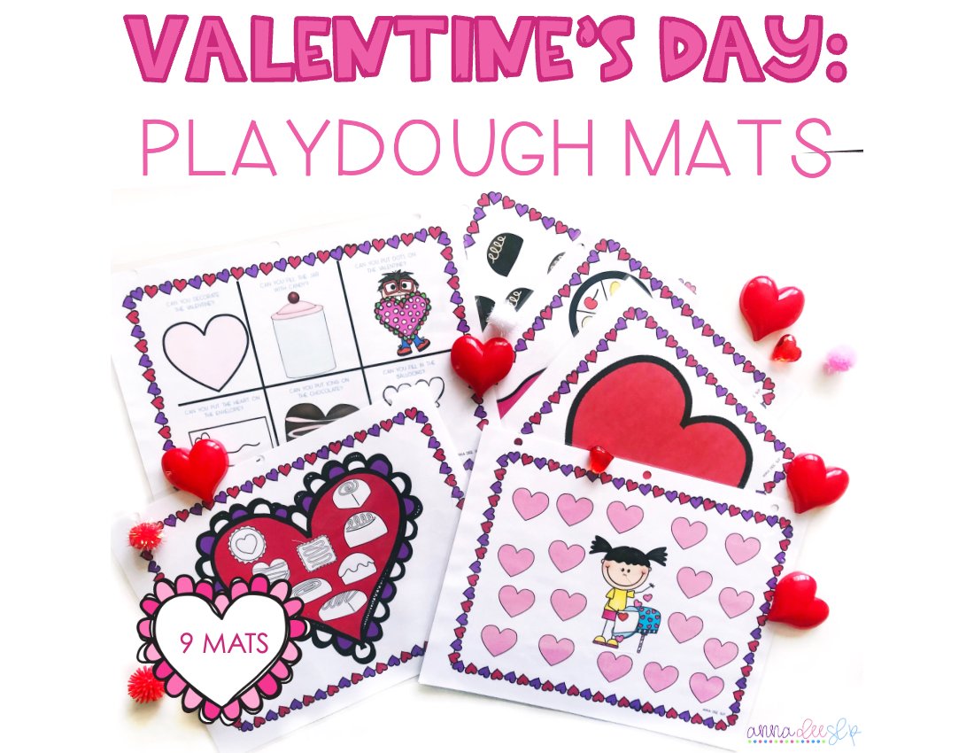 Valentine's Day Play Doh Mats for speech therapy preview page 1
