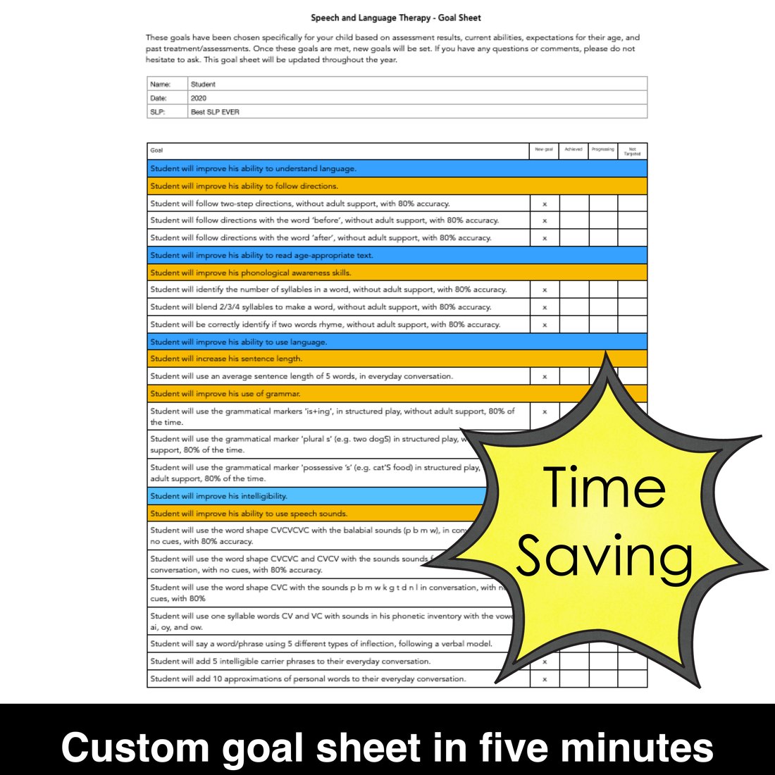 Preschool Goal Bank for speech therapy – image 4