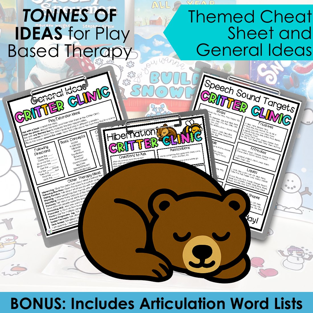 Winter Critter Clinic bundle speech therapy toy companions – image 4
