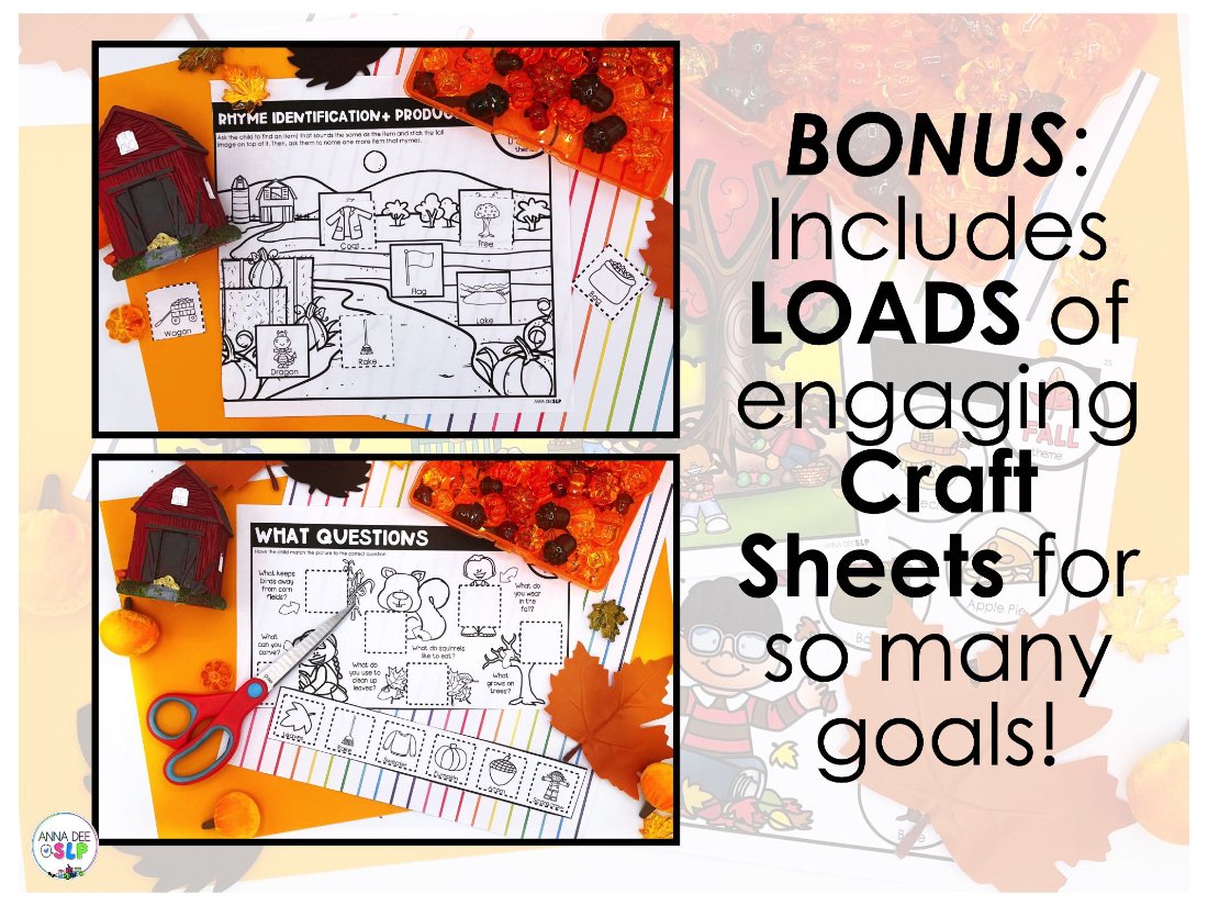 Fall Activities and Worksheets for speech therapy preview page 7