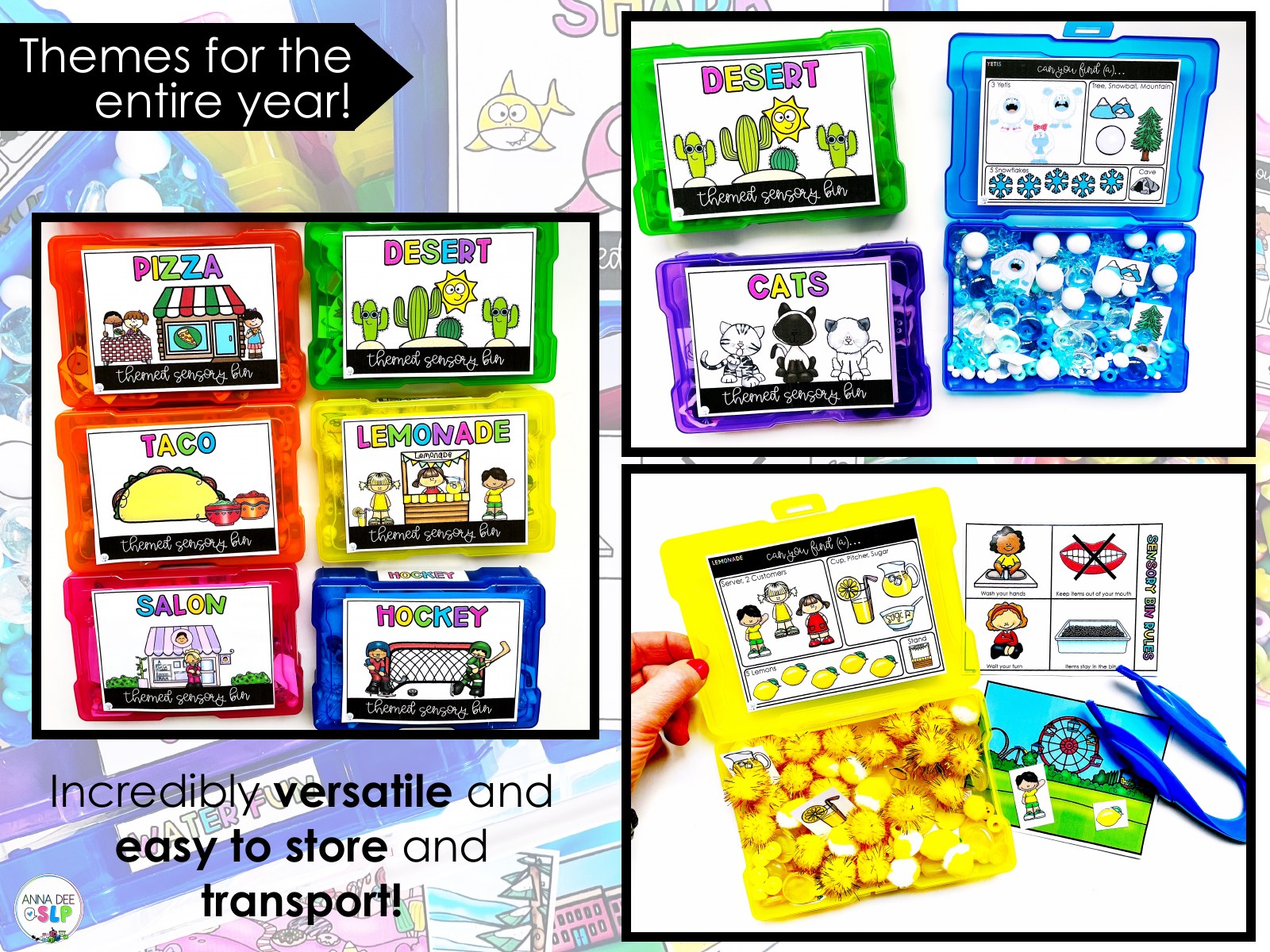 Themed Sensory Bins 2.0 for speech therapy preview page 4