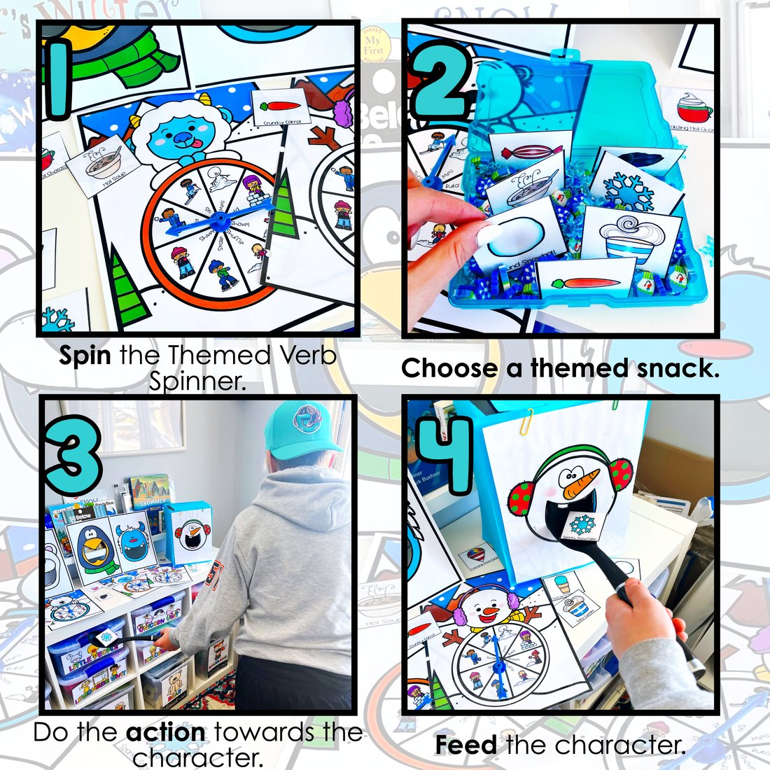 Winter Interactive Feeding Game for speech therapy – image 2