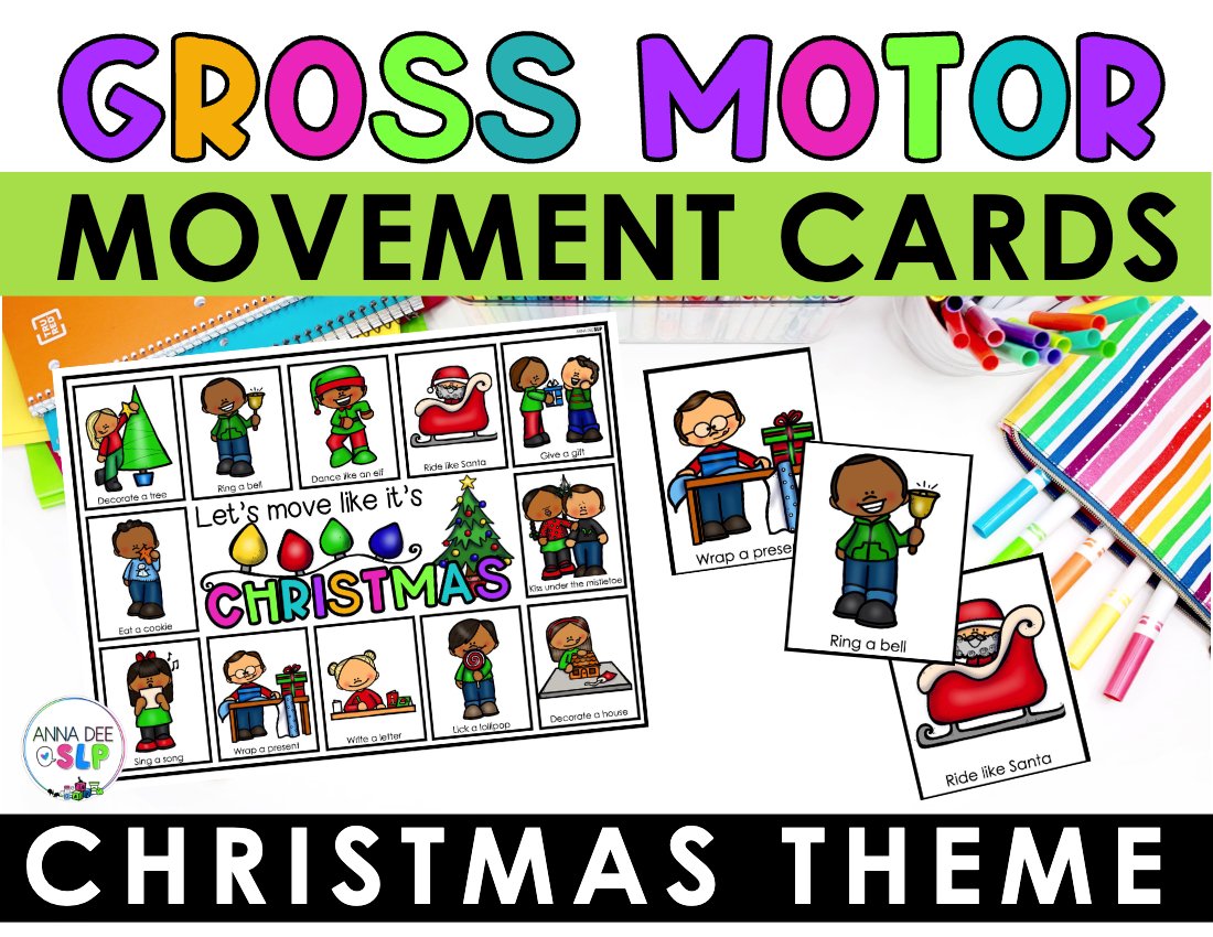 Christmas movement cards for speech therapy preview page 1