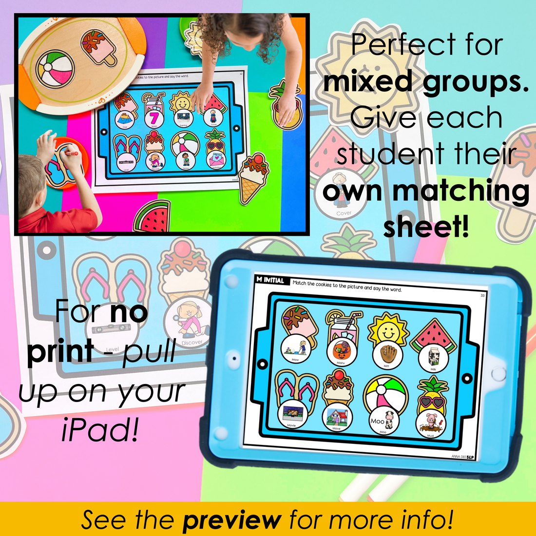 Summer say and play activity for speech therapy – image 3