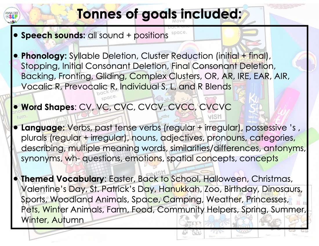 Year Round Board Games for speech therapy preview page 8
