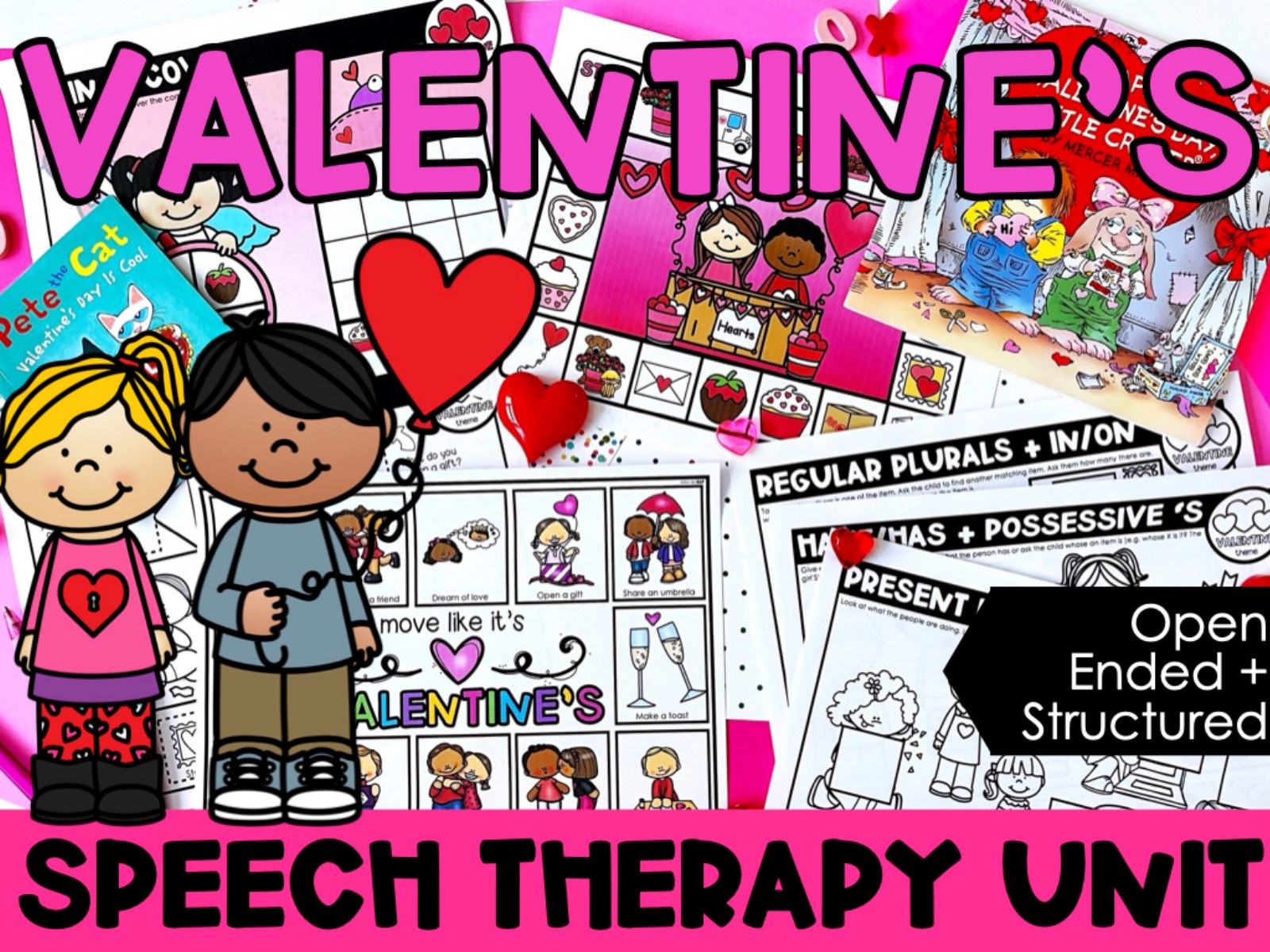 Valentine's Day Activities and Worksheets for speech therapy preview page 1