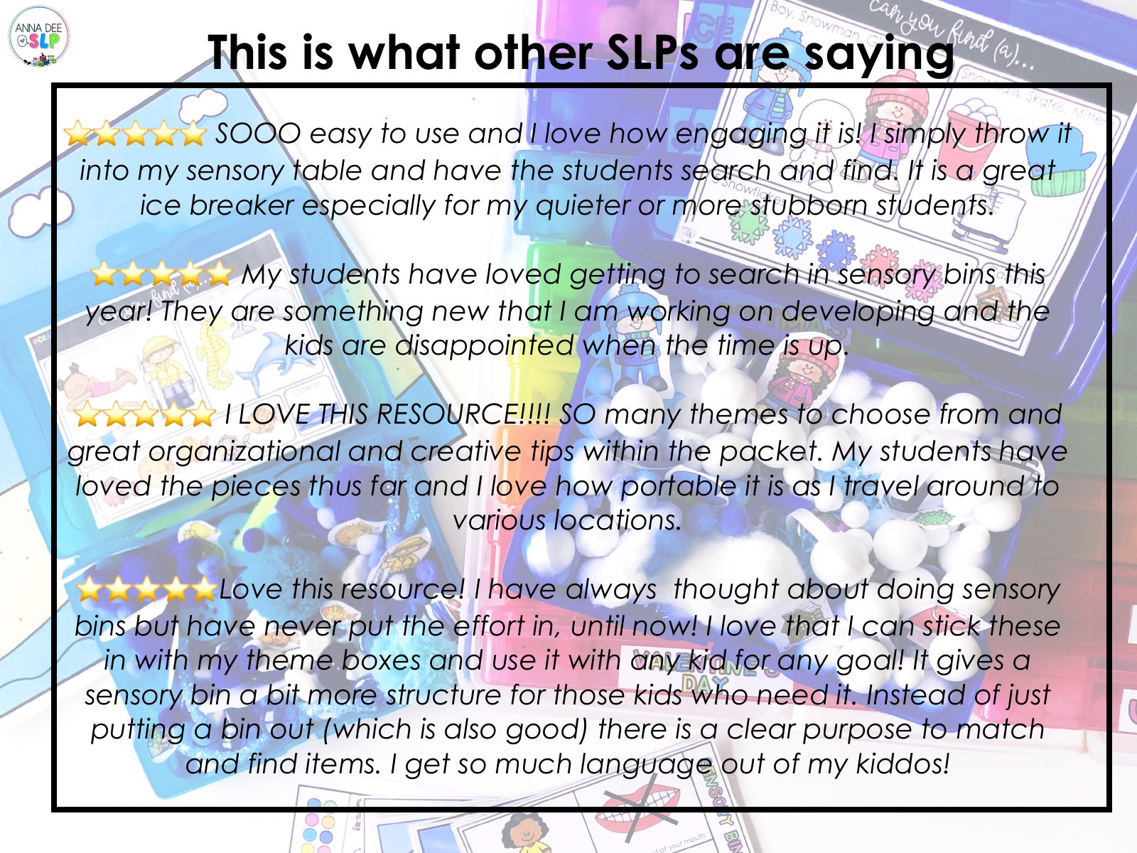 Themed Sensory Bins for speech therapy preview page 9