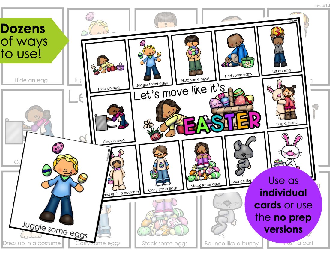 Easter movement cards for speech therapy preview page 2