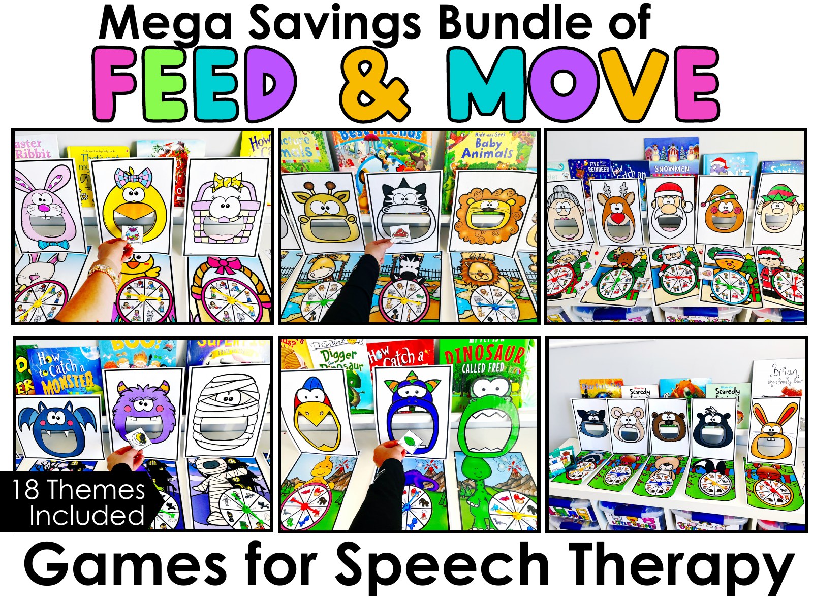 Interactive Feeding Games Bundle for speech therapy preview page 1
