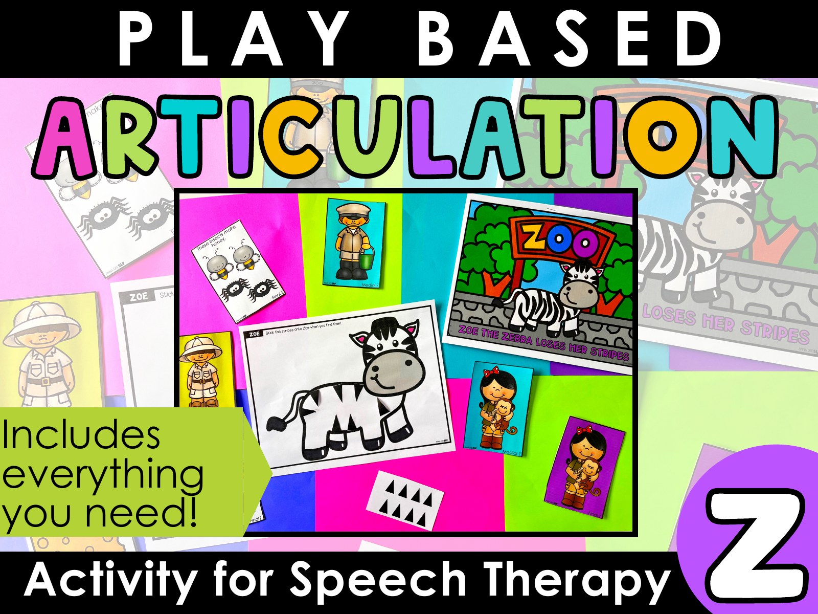 Z Articulation Story and Activity for speech therapy preview page 1