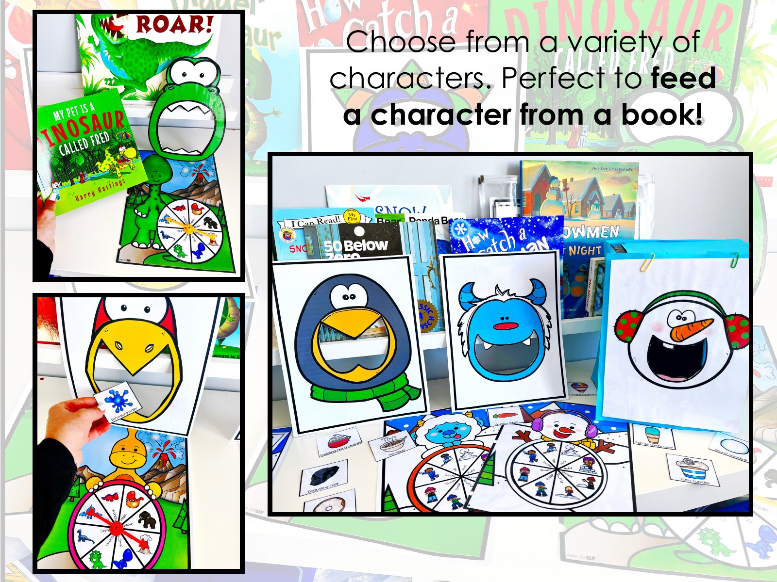 Dinosaur Interactive Feeding Game for speech therapy preview page 3
