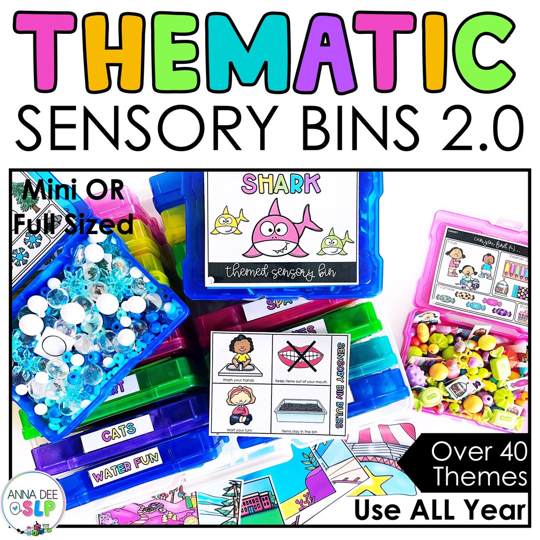 Themed Sensory Bins 2.0 for speech therapy
