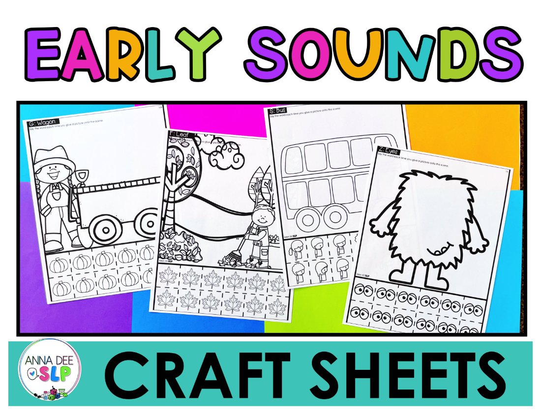 Early Sounds Craft Sheets for speech therapy preview page 1