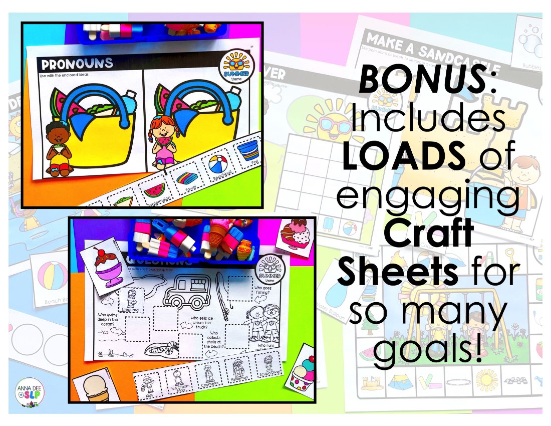 Summer Activities and Worksheets for speech therapy preview page 8