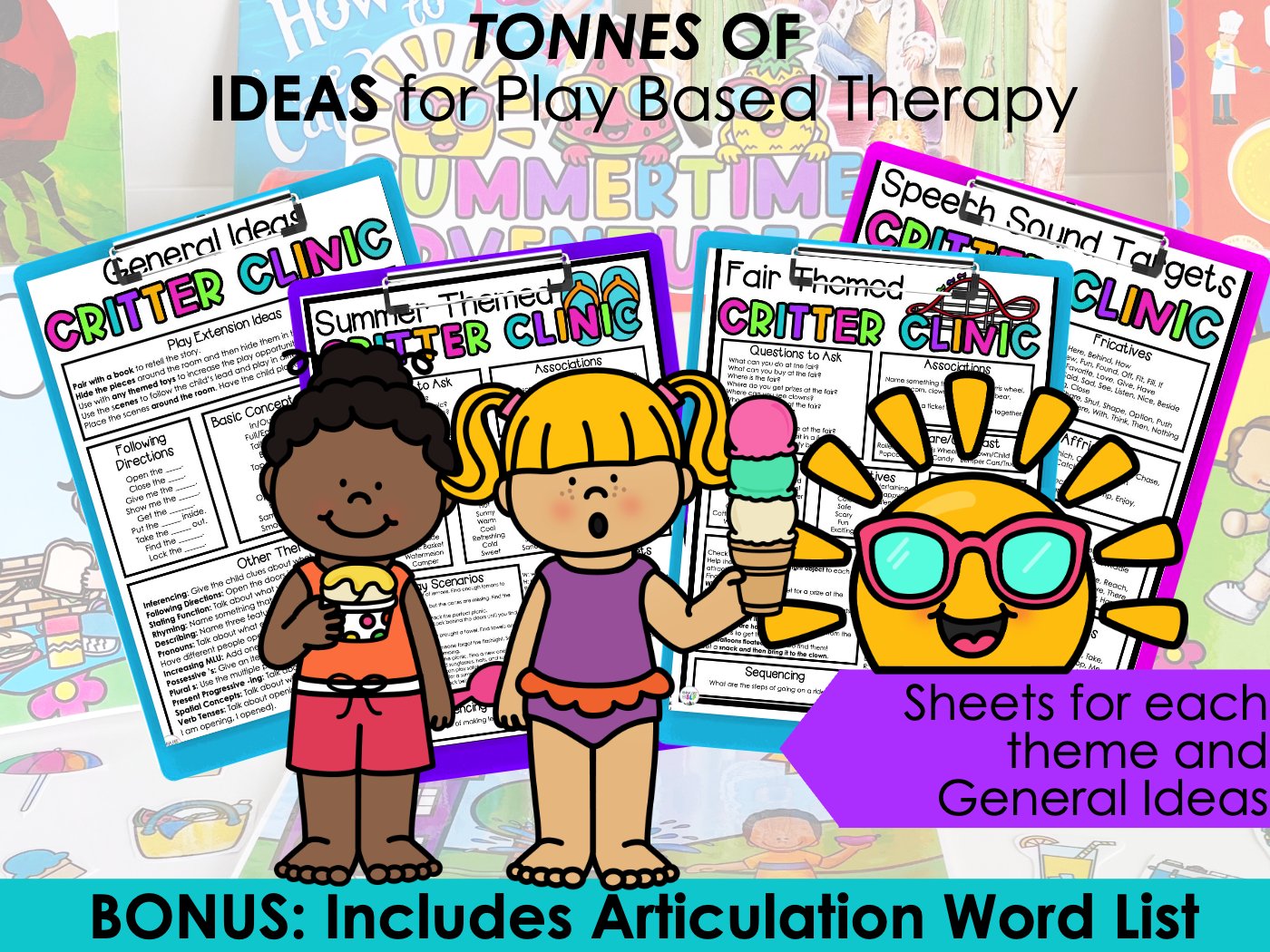 Critter Clinic Summer Bundle for speech therapy preview page 2