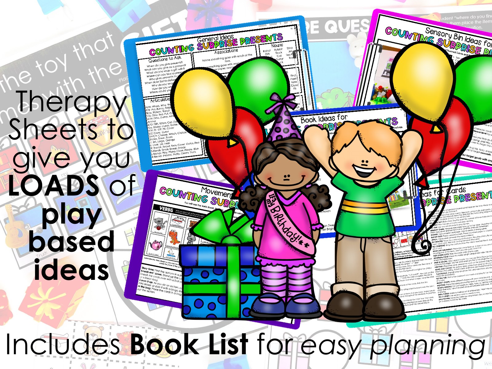 Counting Surprise Presents Toy Companion for speech therapy preview page 7