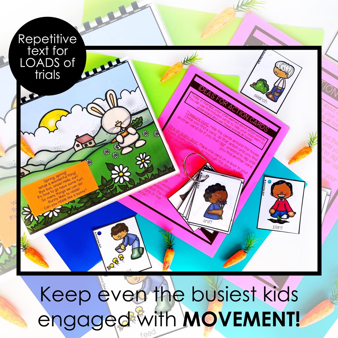 Spring Repetitive Gross Motor Story Book for speech therapy – image 3
