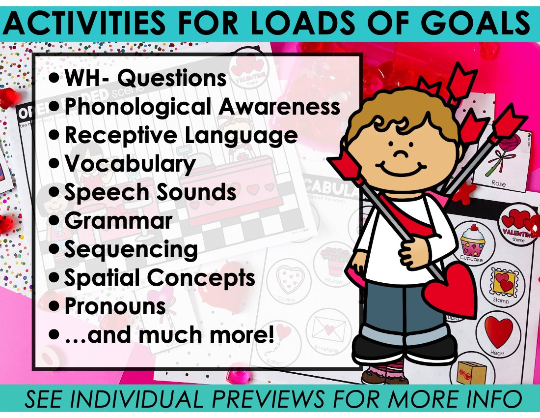 Valentine's Day Activity Bundle for speech therapy preview page 7
