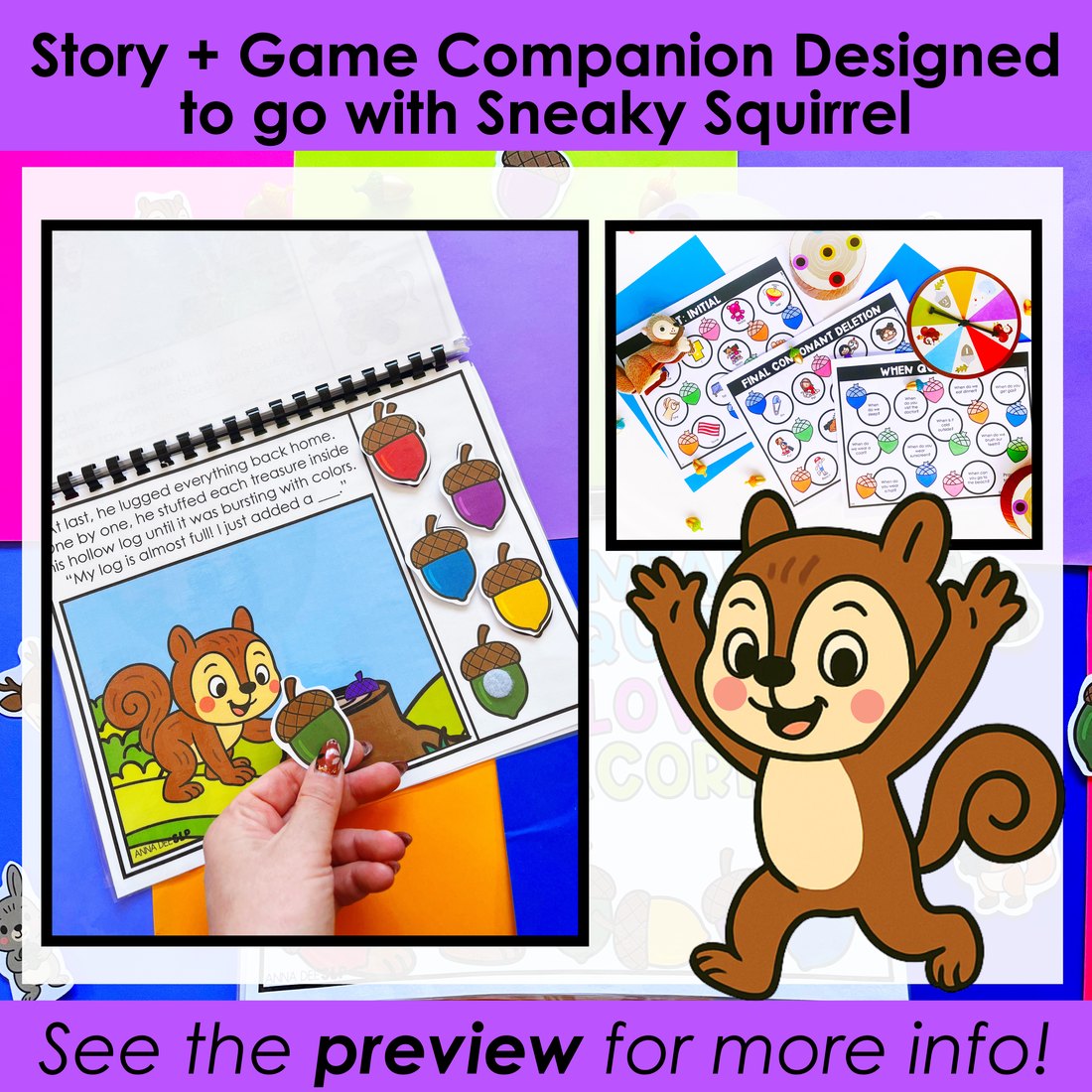 Sneaky Snacky Squirrel Story and Game Bundle for speech therapy – image 2