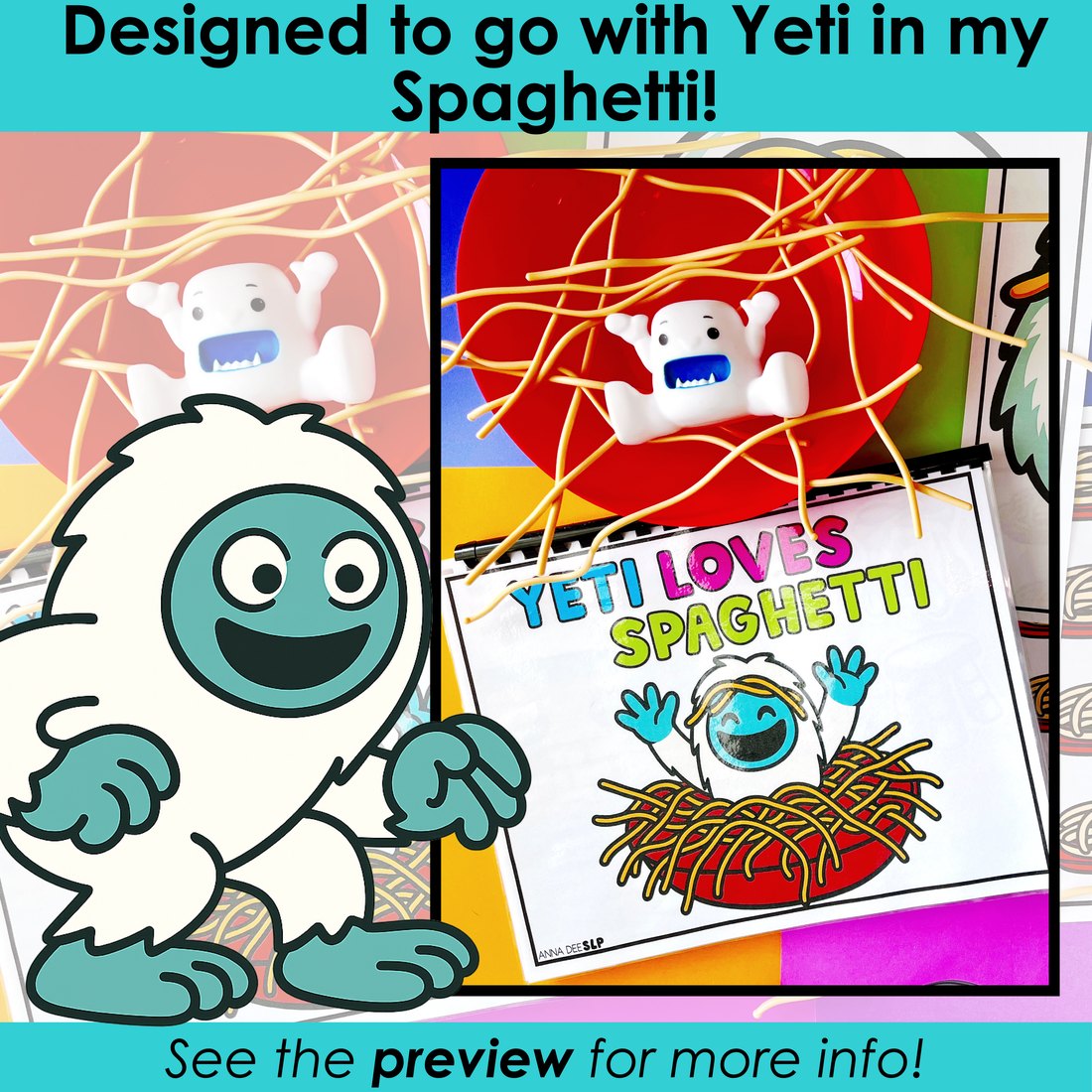 Yeti in my Spaghetti Interactive Story for speech therapy – image 2