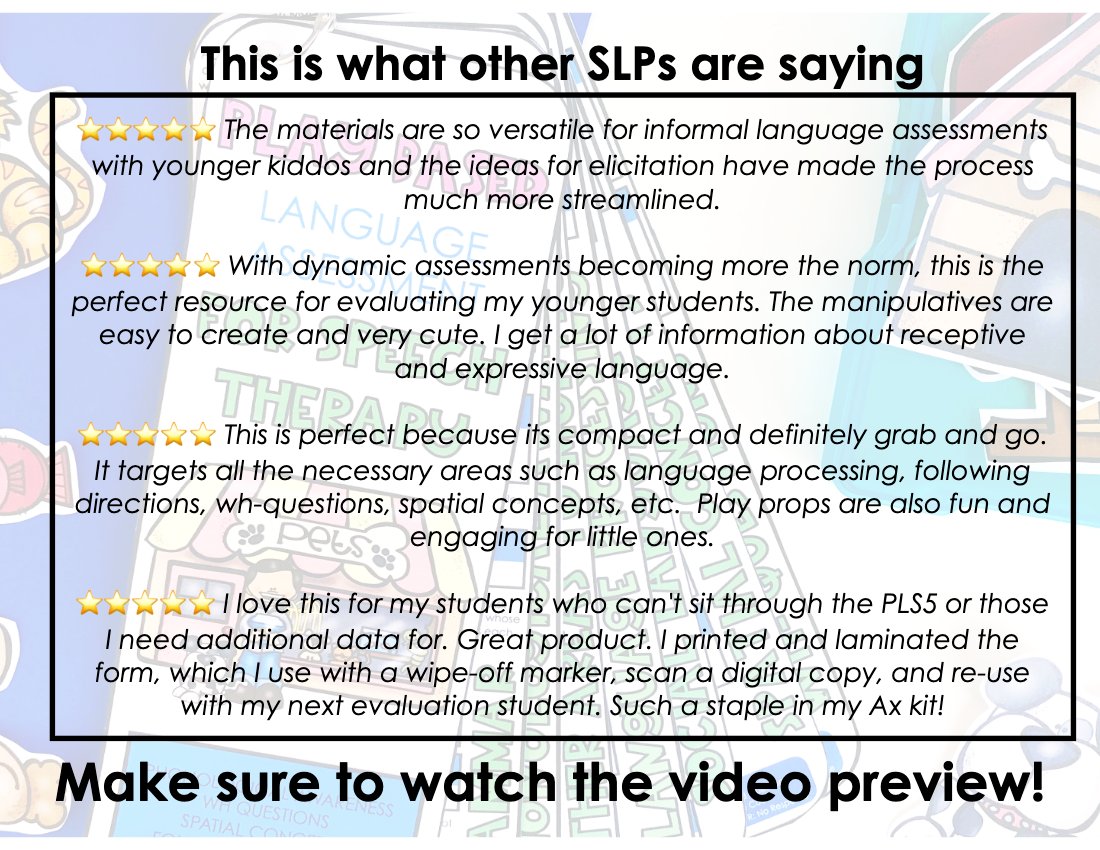 Play Based Language Screener for speech therapy preview page 6
