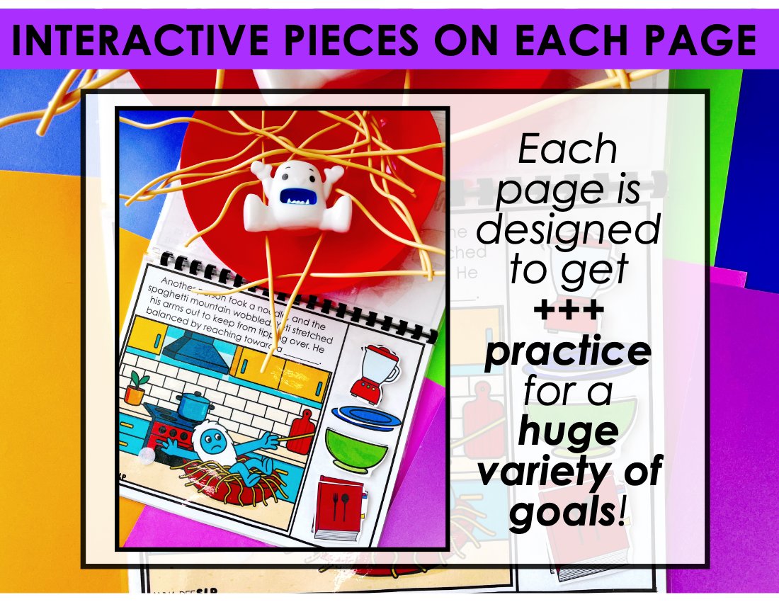 Yeti in my Spaghetti Story and Game Bundle for speech therapy preview page 4