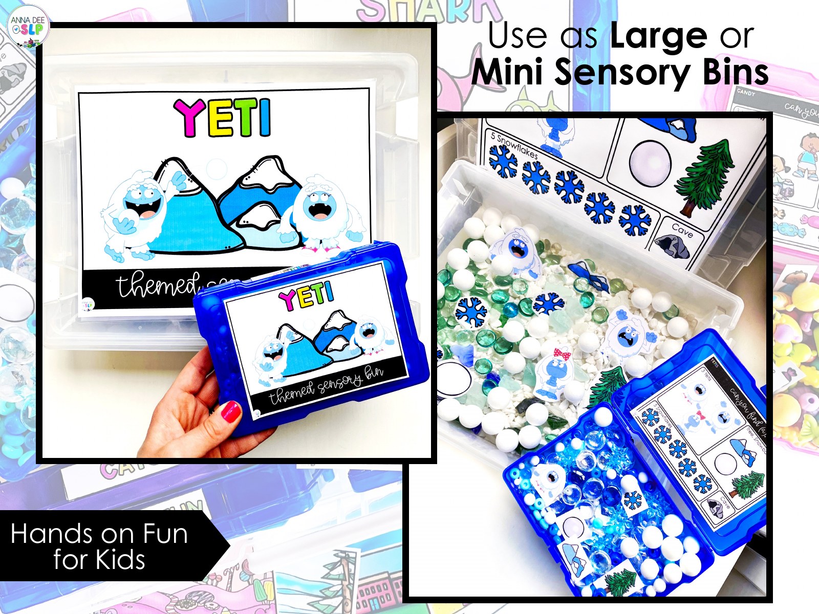 Themed Sensory Bins 2.0 for speech therapy preview page 3
