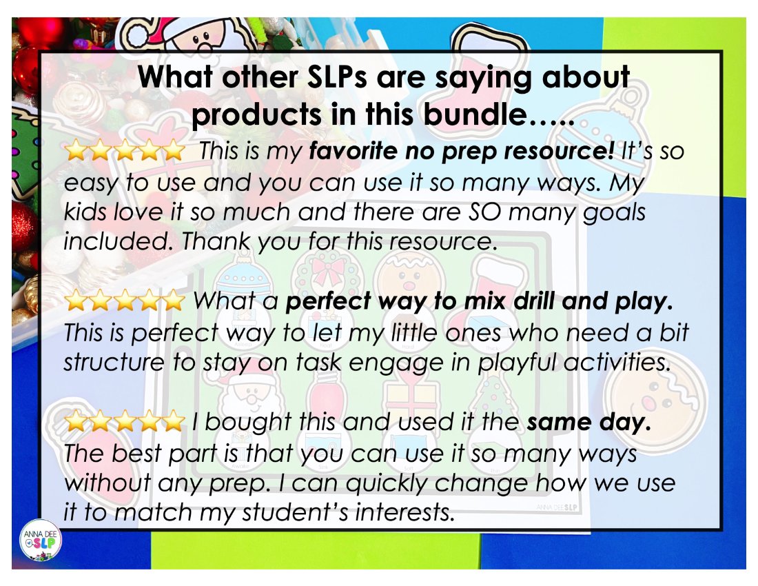Christmas Activities Bundle for speech therapy preview page 6