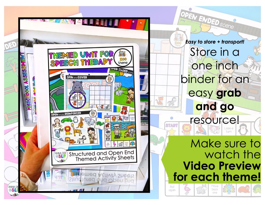 Themed Activities and Worksheets Bundle for speech therapy preview page 8