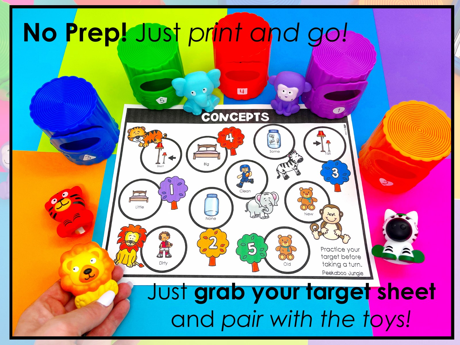 Peek A Boo Jungle Toy Companion for speech therapy preview page 2