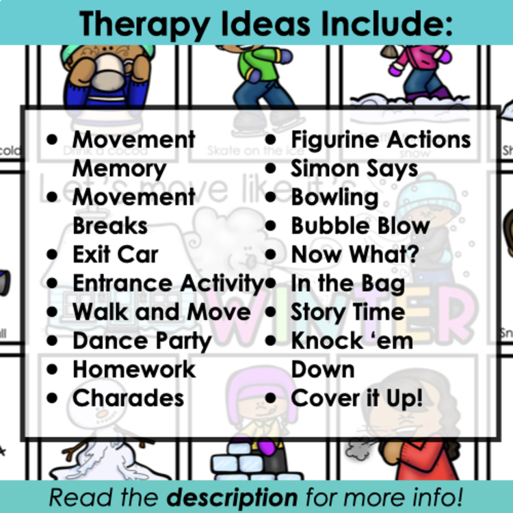Winter movement cards for speech therapy – image 4