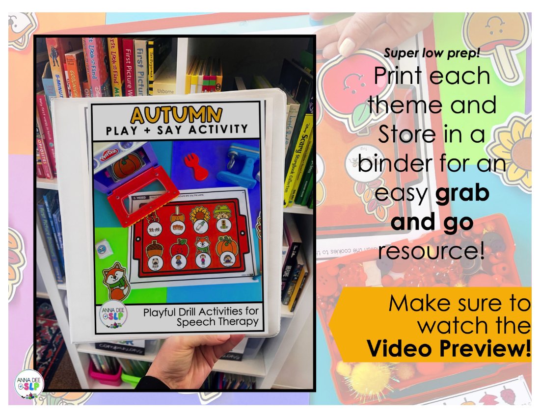 Fall say and play activity for speech therapy preview page 8