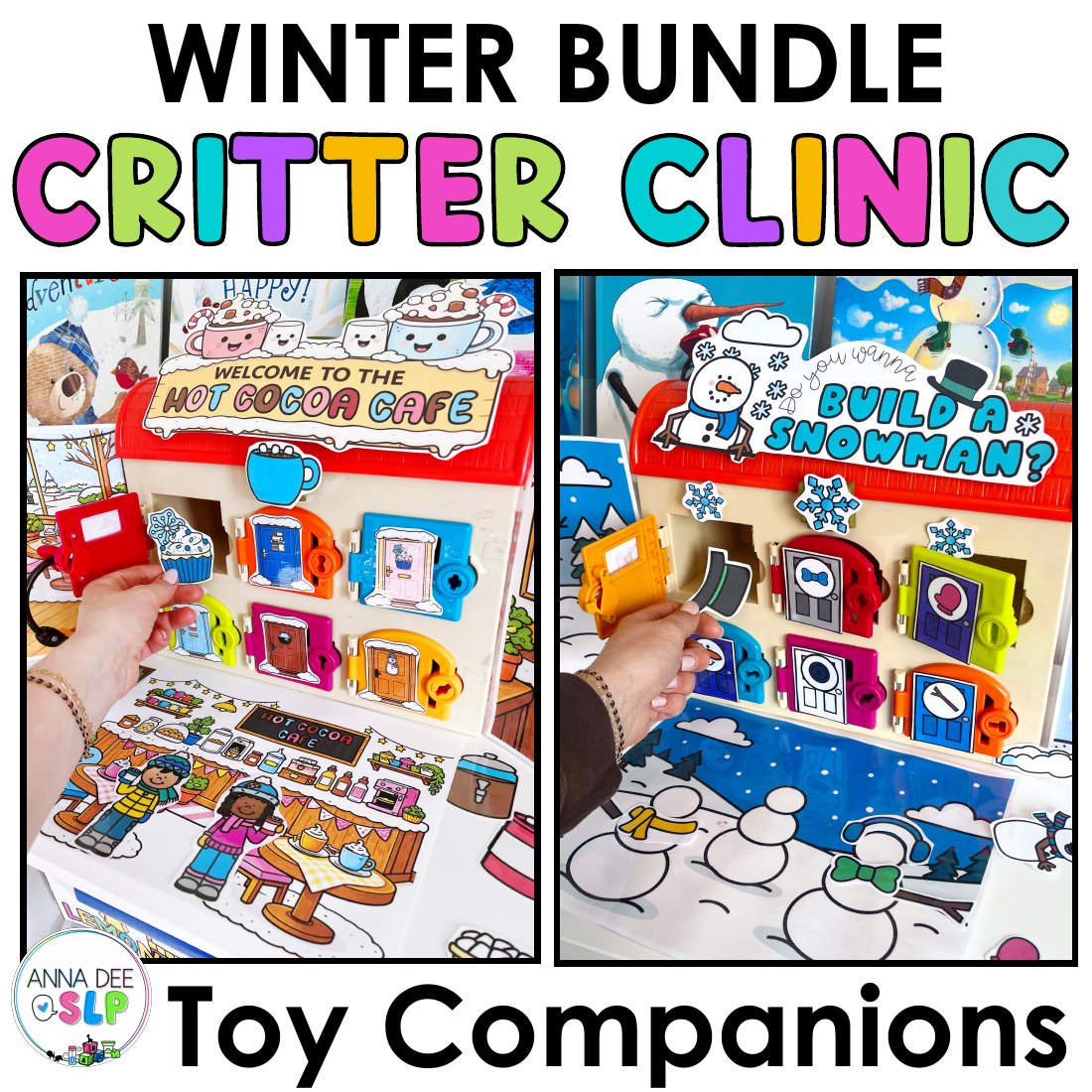 Winter Critter Clinic bundle speech therapy toy companions