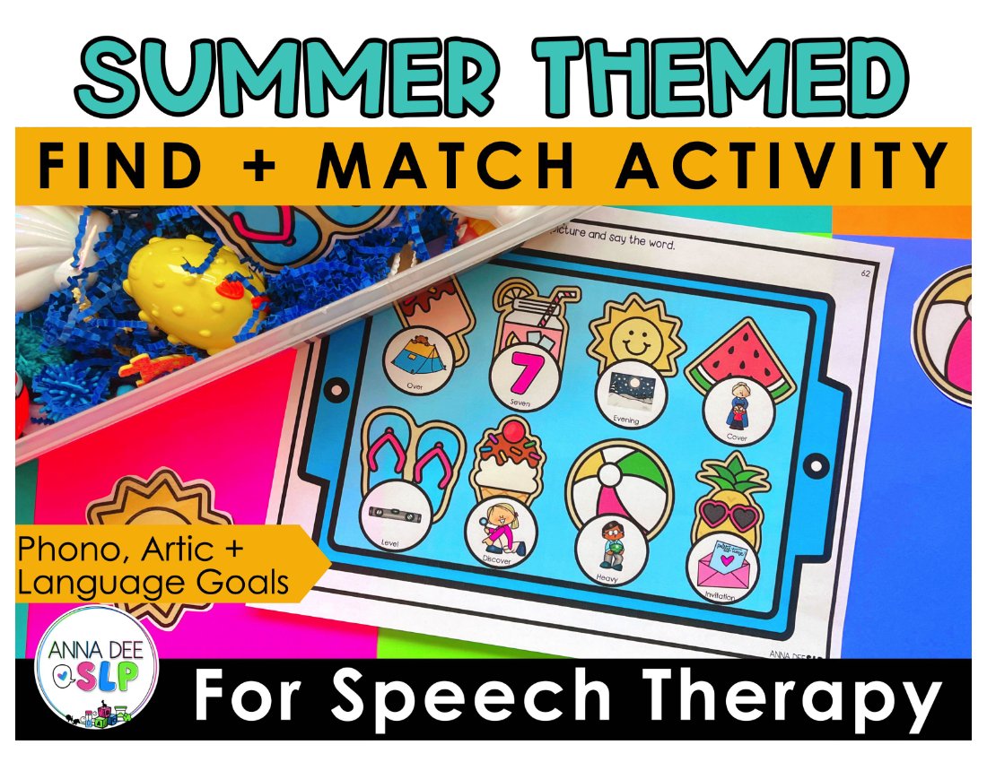 Summer say and play activity for speech therapy preview page 1