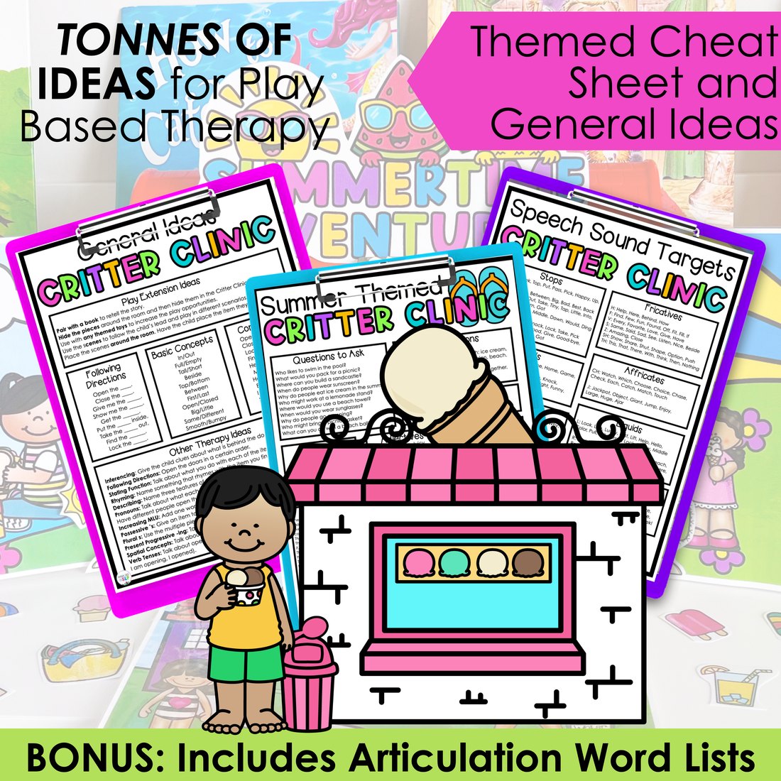 Summer Critter Clinic bundle speech therapy toy companions – image 4