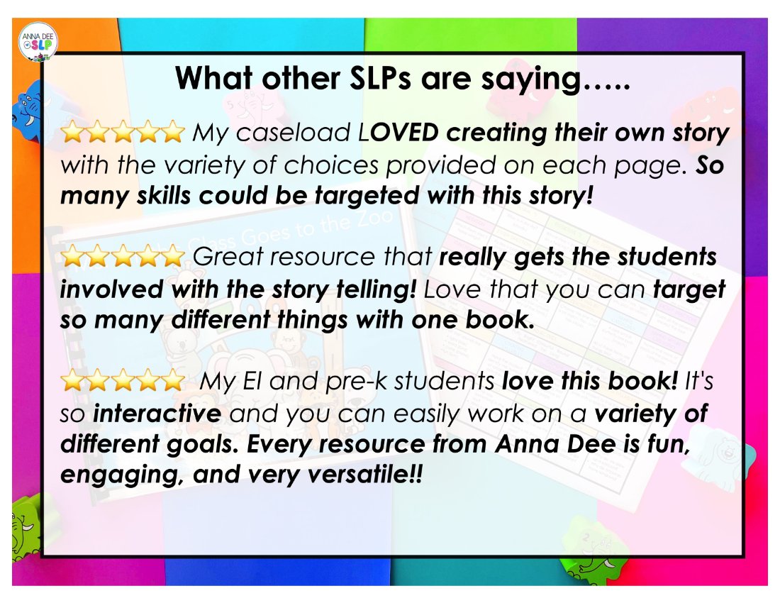 Zoo Interactive Book for speech therapy preview page 6