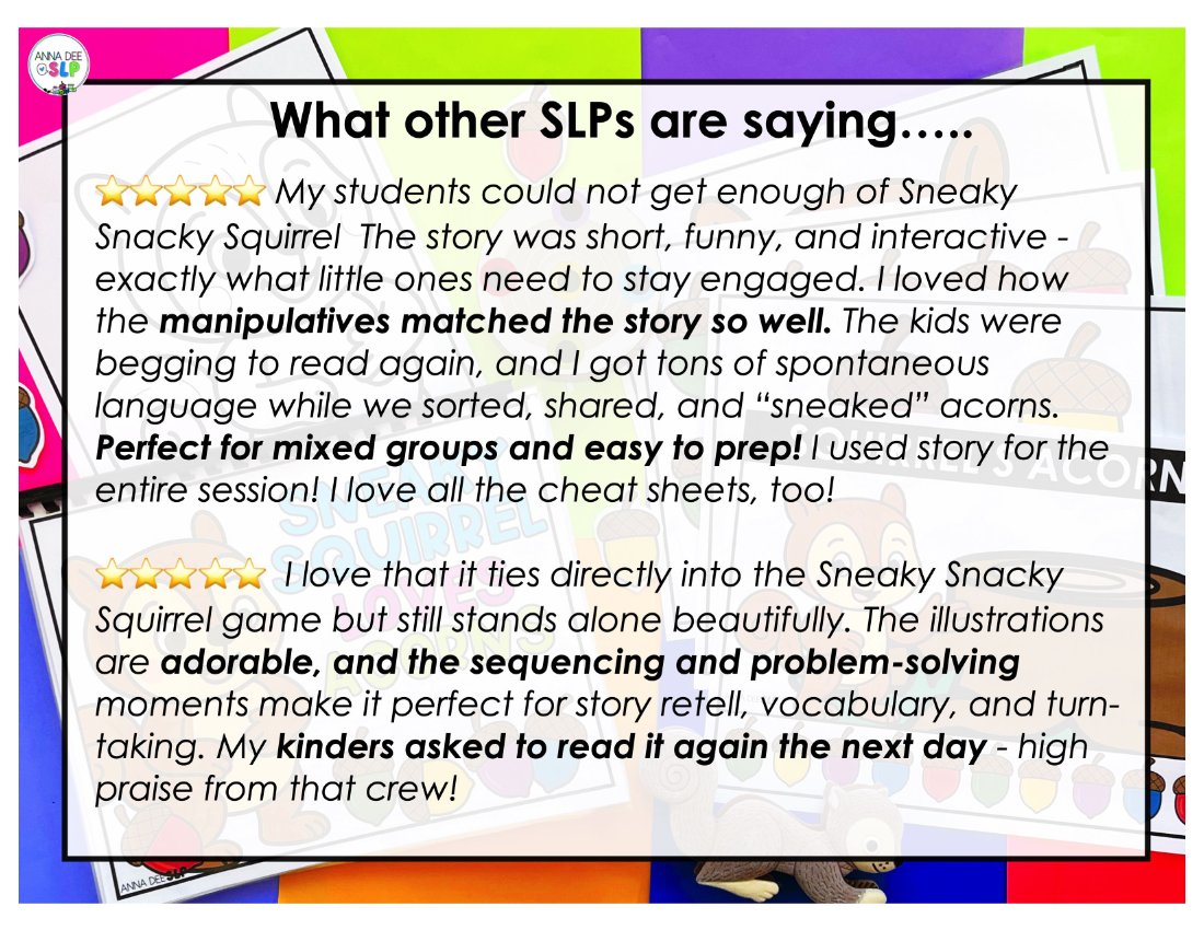Sneaky Snacky Squirrel Interactive Story for speech therapy preview page 6