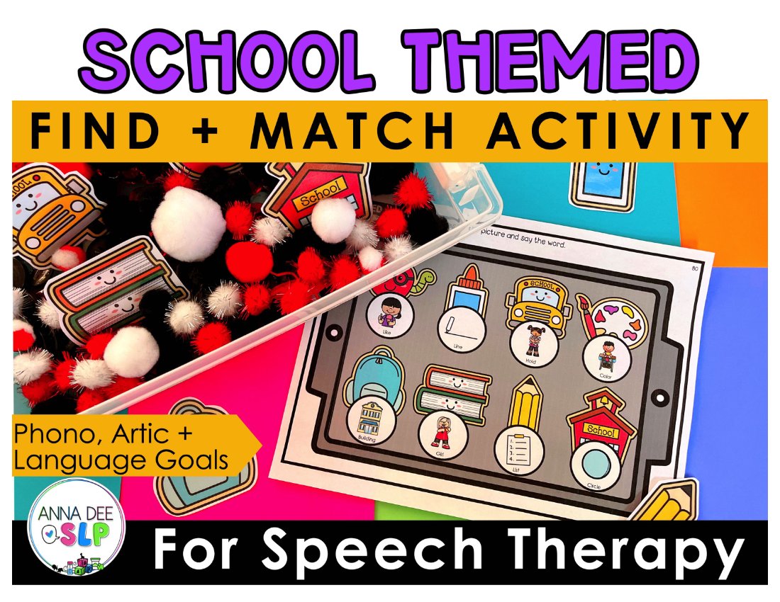 Back to School say and play activity for speech therapy preview page 1
