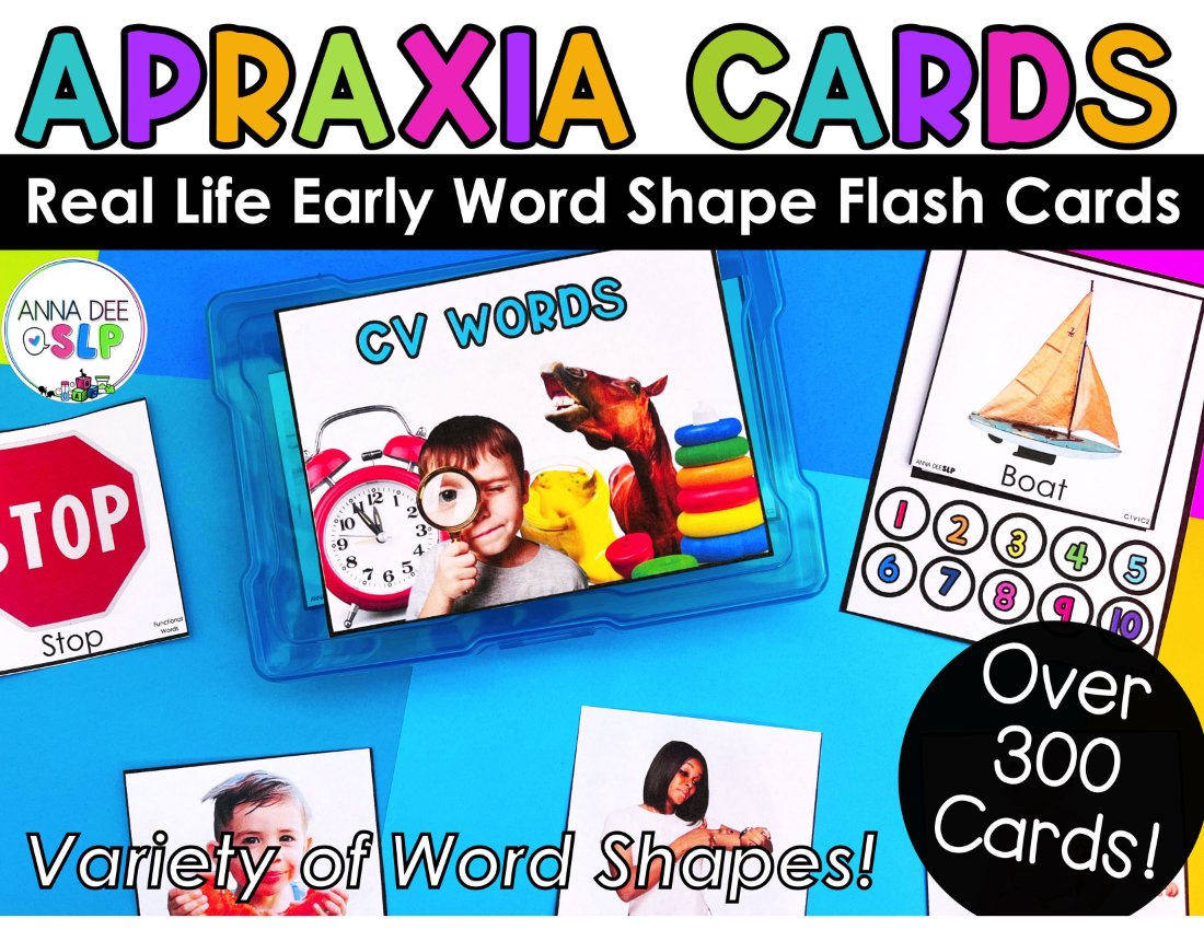 Apraxia Word List and Photo Drill Cards for speech therapy preview page 1