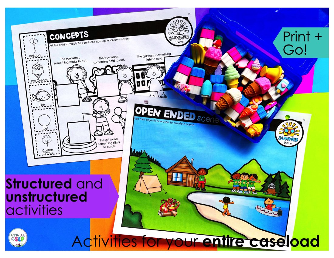 Summer Activities and Worksheets for speech therapy preview page 2