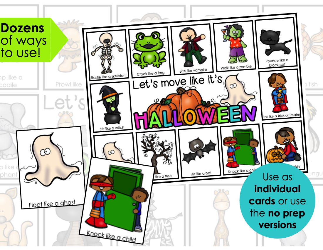 Gross motor movement cards bundle for speech therapy preview page 2
