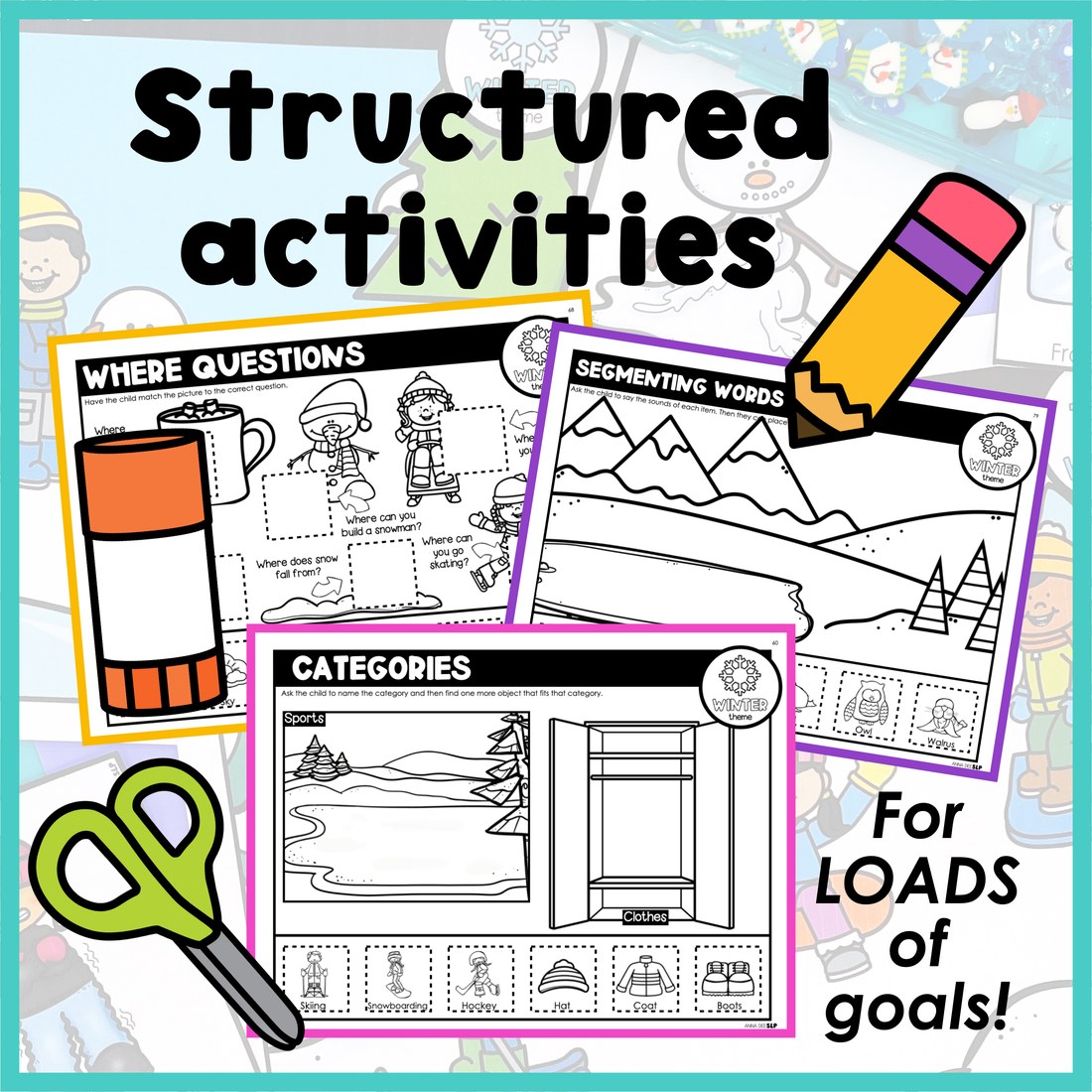 Winter Activities and Worksheets for speech therapy – image 2