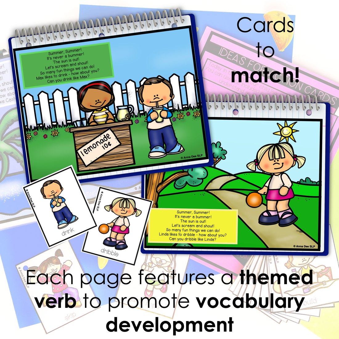 Summer Repetitive Gross Motor Story Book for speech therapy – image 2