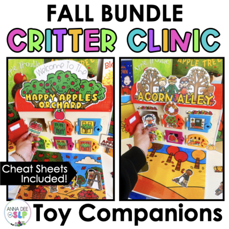 Fall Critter Clinic bundle speech therapy toy companions