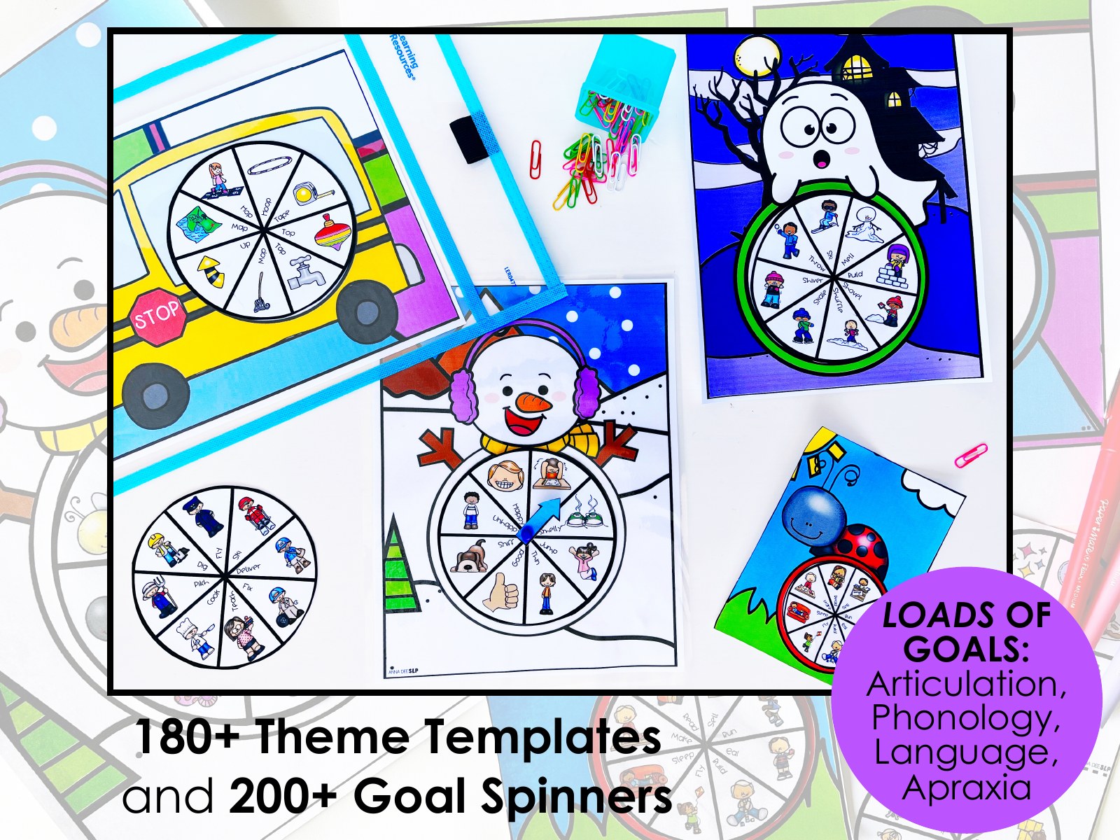 Spinner Crafts for speech therapy preview page 2