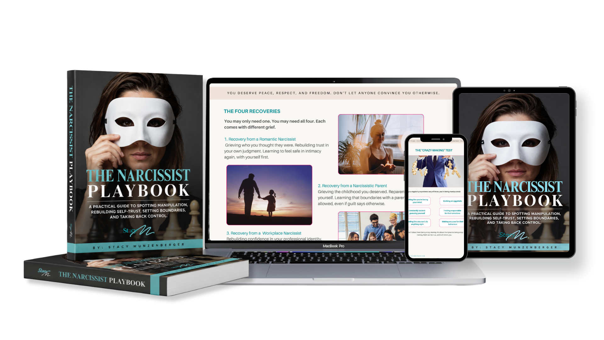The Narcissist's Playbook ebook by Stacy, a digital guide covering manipulation tactics, boundary scripts, and recovery steps for partners, parents, bosses, siblings, and friends