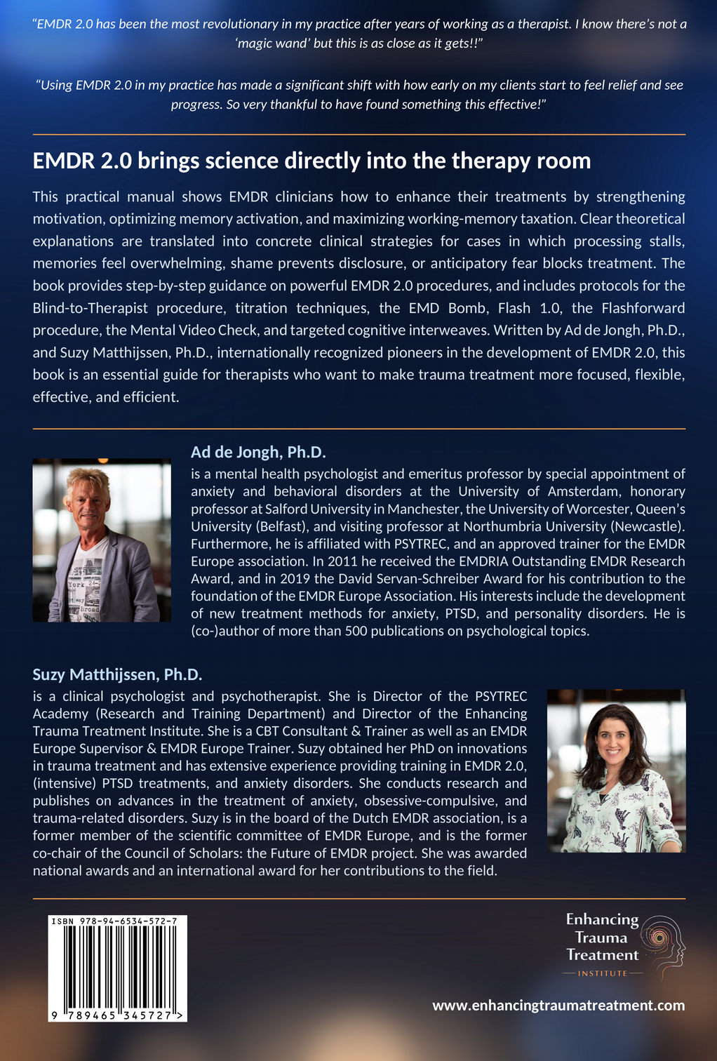 Back cover of the EMDR 2.0 Manual